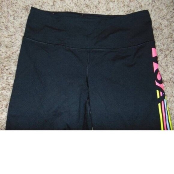 Womens Victorias Secret Sport VSX Capris Medium Black Elastic Waist Leggings - Picture 2 of 5
